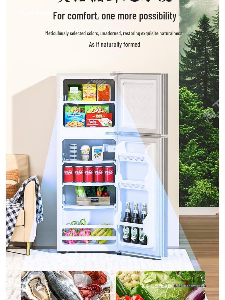 Energieeffizienter kompakter Doppel-Tür Mini-Kühlschrank für Zuhause, Wohnheim oder Büro