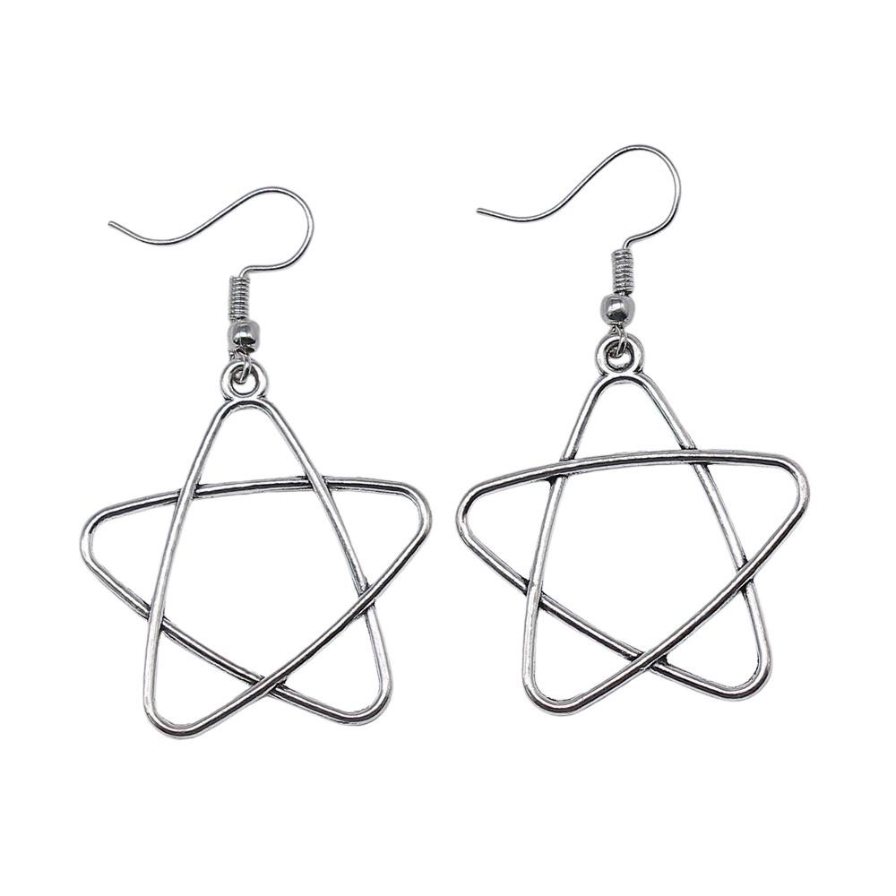 Bohemian Hot-Sale Star Moon Pentagram Circle Dangle Earrings Memorable Wedding Gift for Daily Style