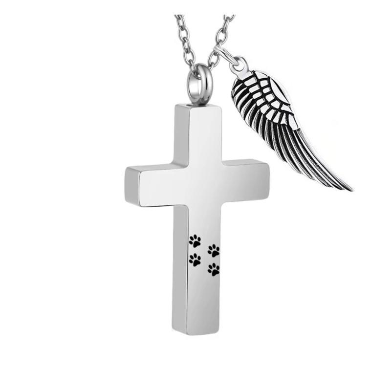 Pet Memorial Pendant Necklace Rustproof Metal Locket Necklace Urn Storage Case For Ashes And Dog Cats Loss Remembrances серебряный
