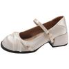 Fashion French Butterfly Knot Mary Jane Shoes Women's Summer New Style Gentle Personality up Court Single Shoes Soft Pure Color
