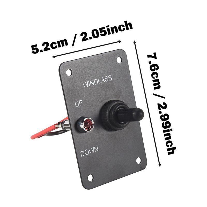 Marine Boat Anchor Windlass Return Toggle Switch Aluminum Plate 2 Way Led Light Up/Down Toggle Switch Anchor Winch