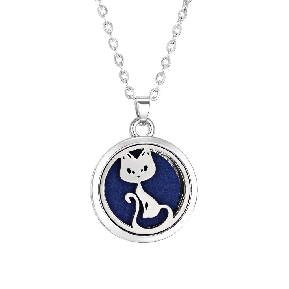 Stainless Steel Fashion Tree of Life Aromatherapy Necklace Essential Oil Diffuser Perfume Locket Pendant Women Jewelry Gift