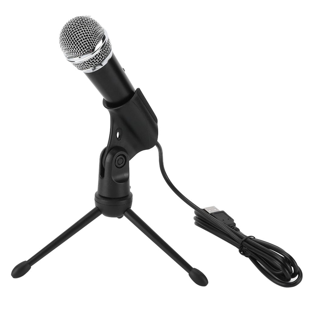 Condenser Microphone Kit with Tripod Stand USB Plug Recording Small Mic with Cable Equipment