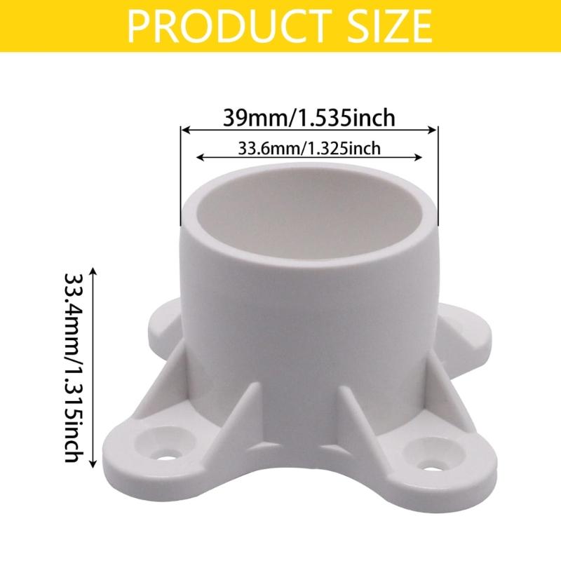 Plastic Flange Caps PVC Pipe End Caps with Screw Holes Flange Connectors Set for Furniture Feet & Storage Rack Projects