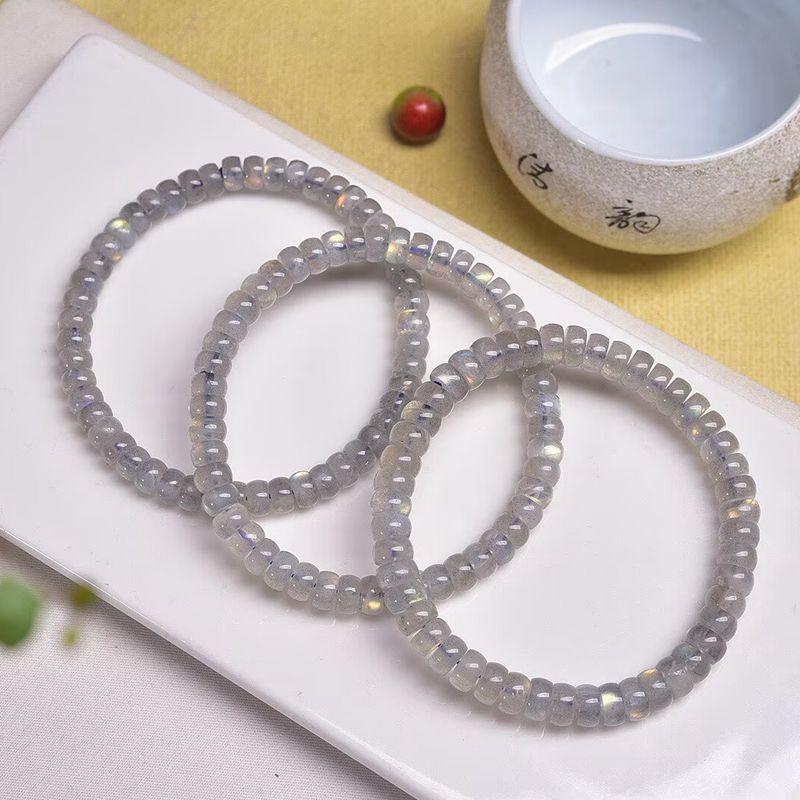 Natural Grey Moonstone Straight Cut Bracelet - Soft, Fashionable, and Beautifully Colored DIY Jewelry for Women