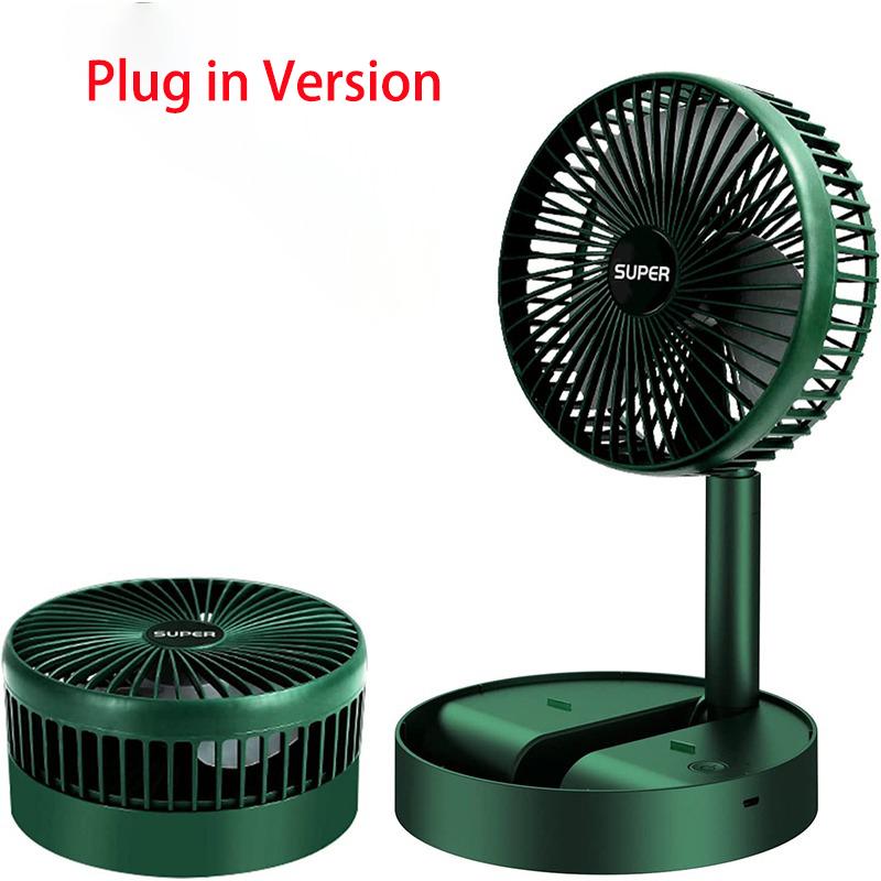 Portable Folding Fan Mini Stand Fan Adjustable Height Mute Desktop Fan Air Circulation Fan Floor Fan 3 Speeds Adjustment