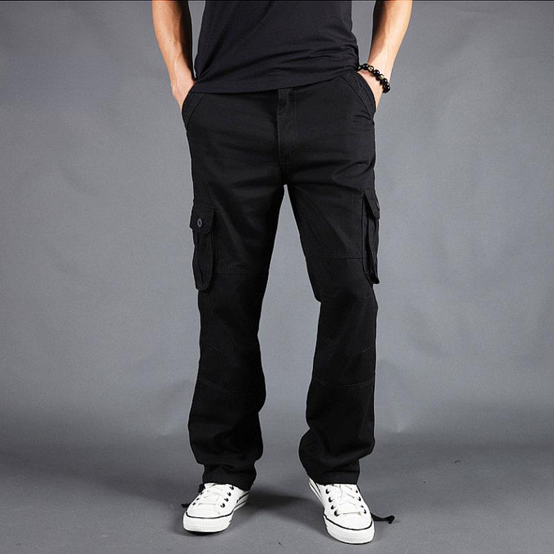 New Casual Trousers Multi-pocket Work Trousers Men's Loose Large Size Casual Trousers Spring and Autumn Thick Section Cotton Trousers