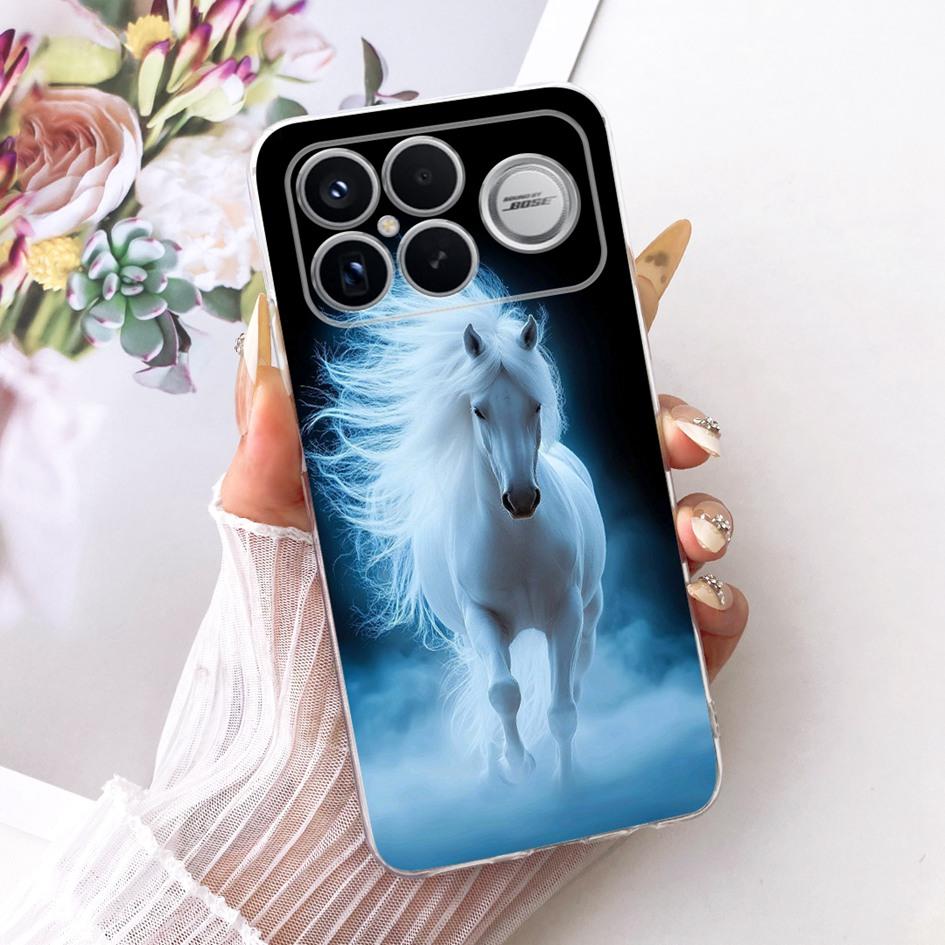 For Xiaomi POCO F8 Ultra Case Luxury Dragon Cartoon Transparent TPU Protection Cover For Poco F8 Pro Ultra PocoF8 Pro Soft Funda