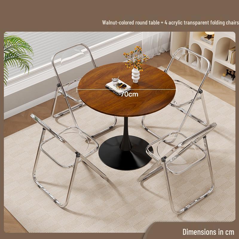 Compact Round Table: Ideal for Balcony, Living Room, or Business Meetings