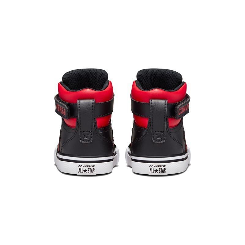 Converse Pro Blaze Strap Varsity Toddler High Skate Shoes Velvet Lined Velcro Casual Wear-resistant Warm Black Red A03228C