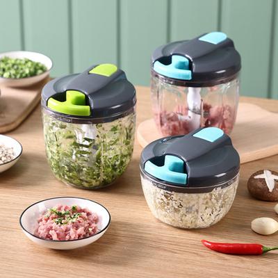 Manual Meat Grinder Vegetable Chopper Portable Hand Pull String Garlic Mincer Onion Cutter Food Processor for Veggies Fruits Nuts