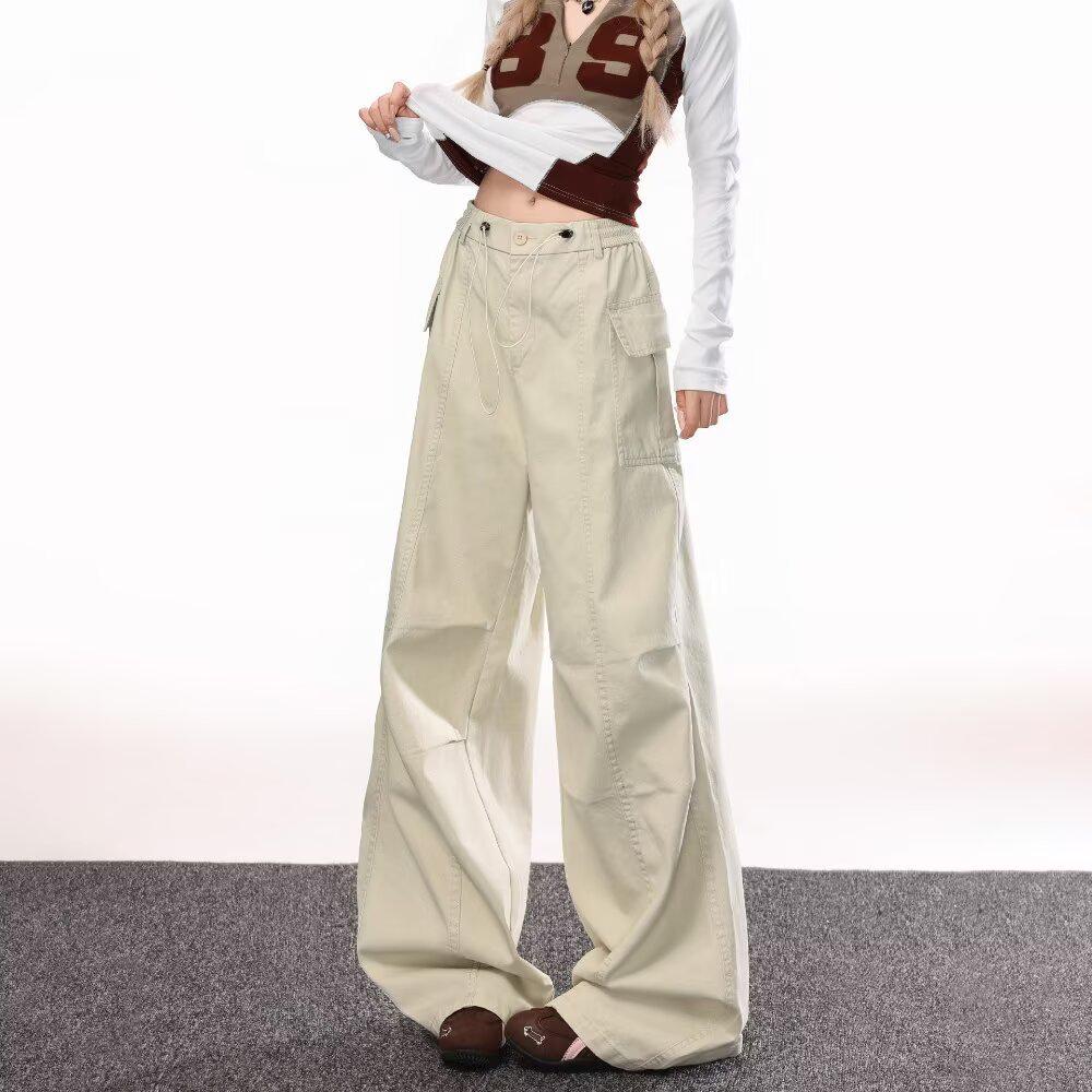 Women's Korean-Style Trendy Cargo Pants: Versatile, Lightweight, High-Street Fashion for Spring/Summer