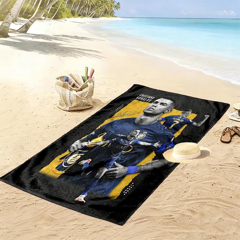 Cristiano Ronaldo: Legend Blue beach towel Outdoor camping Portable for travel Absorbent bath towel quick-drying swim towel Outdoor pool towel
