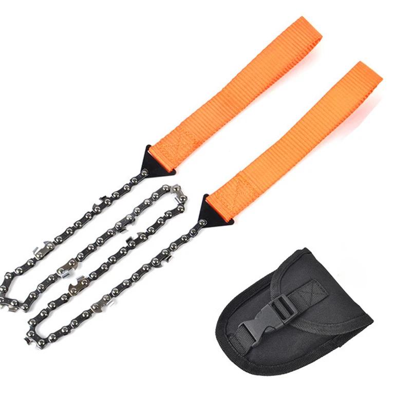 11/33 Tooth Pocket Chainsaw Rope Saw Hand Chain Saw for Tree Cutting Pocket Chain Camping Saws Outdoor Tools Camping Equipment