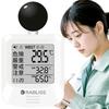 [Evolved with a Clock In 2025, with ON/OFF Switch for Energy Saving] Heatstroke Index Meter, Black Globe Type, Thermometer and Hygrometer, Heatstroke