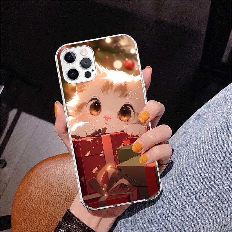 Cat Cute Kitten Cartoon Phone Case For iPhone 17 Air 16 Pro Max 16E 15 + 14 Plus 11 12 13 Mini 7 8 SE Gift Print Cover Fundas 17