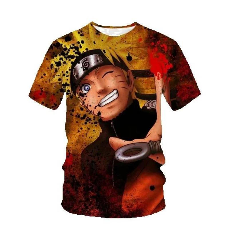 Naruto Shippuden Men's T-shirt Sasuke Boy Girl T-shirt 3D Print Akatsuki Short Sleeve MINISO Men's T-shirt Kakashi Mens Clothing