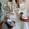 2023 Retro Japanese Striped Half-High Collar Sweater for Women: Thick, Loose, and Long-Sleeved for Autumn and Winter