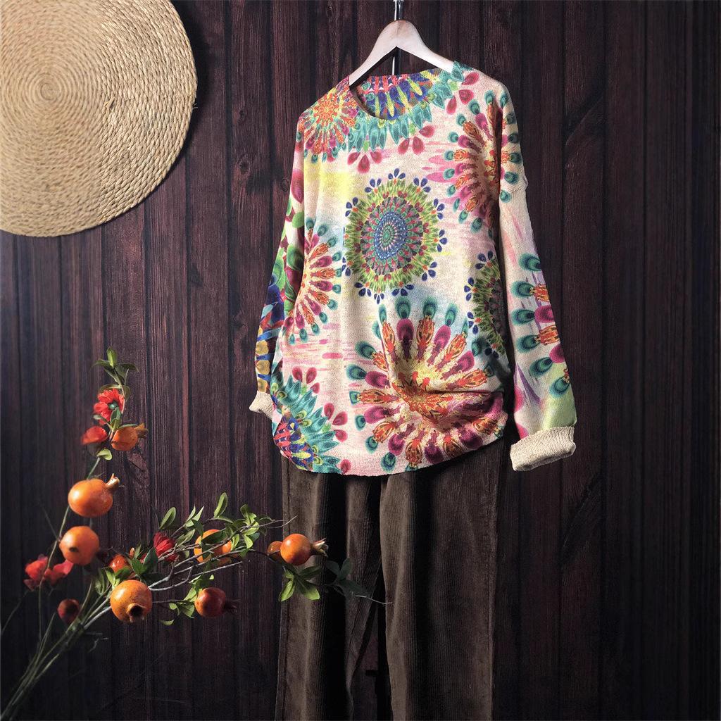 Mink Fleece Sweater Pullover Women's Autumn New Loose Outer Crew Neck Sweater Slim Temperament Long-sleeved Top