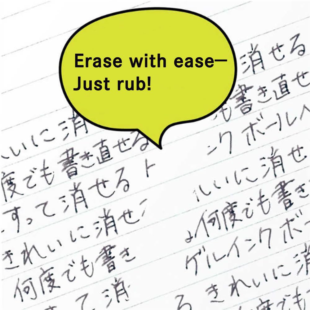 Mitsubishi Pencil Erasable Gel Ink Ballpoint Pen l Cobalt Pack of 10 RE 0.5mm Blue,