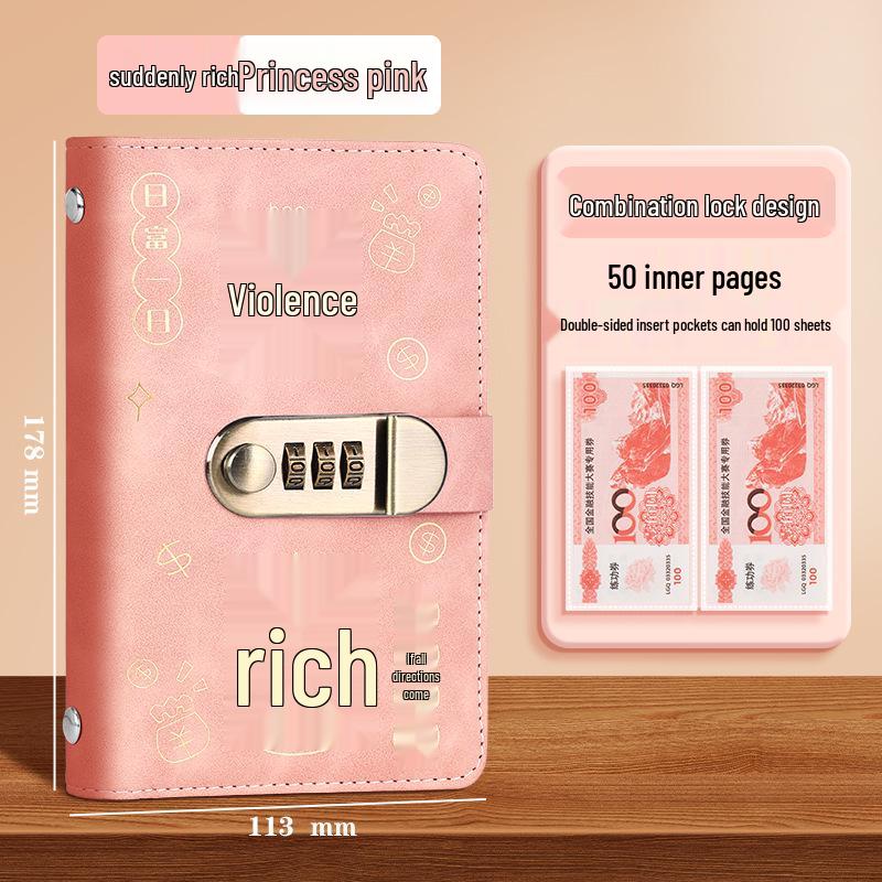 Popular Internet Celebrity Cash Savings Book: Large Capacity Password-Lock Album for Financial Management