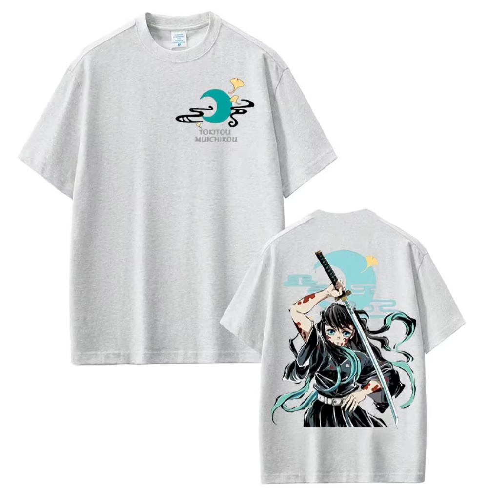 Anime Muichiro Tokito Graphic Print T-Shirt Men's Women Aesthetic Fashion Clothing T-shirt Casual Cozy Cotton Oversized T Shirts