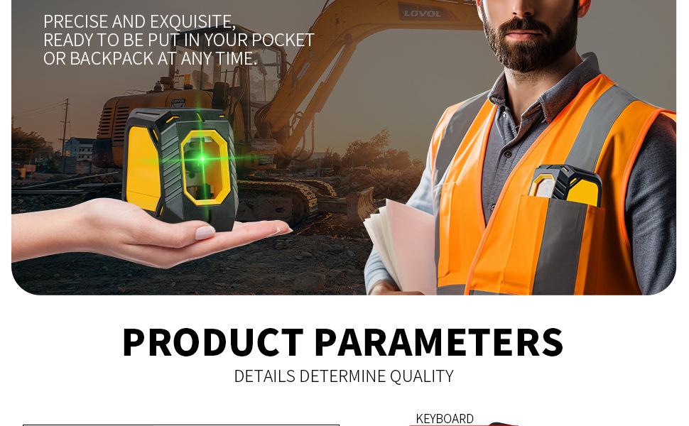 High-Brightness Green Laser Level: Two-Line Infrared Floor Leveling Tool