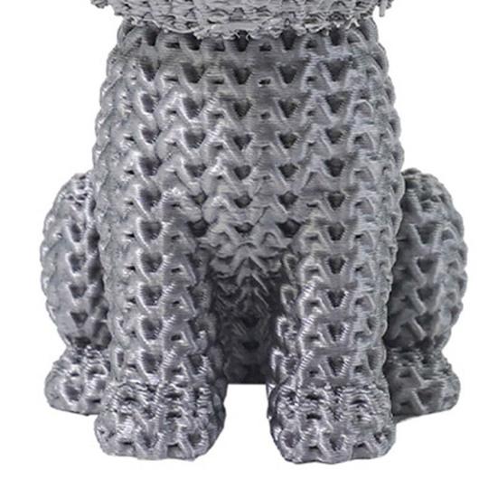 Mini Crochet Wolf Ornament Knitting Sitting Grey Wolf Figurine Statue Animal Sculpture Model Home Office Desktop Decoration