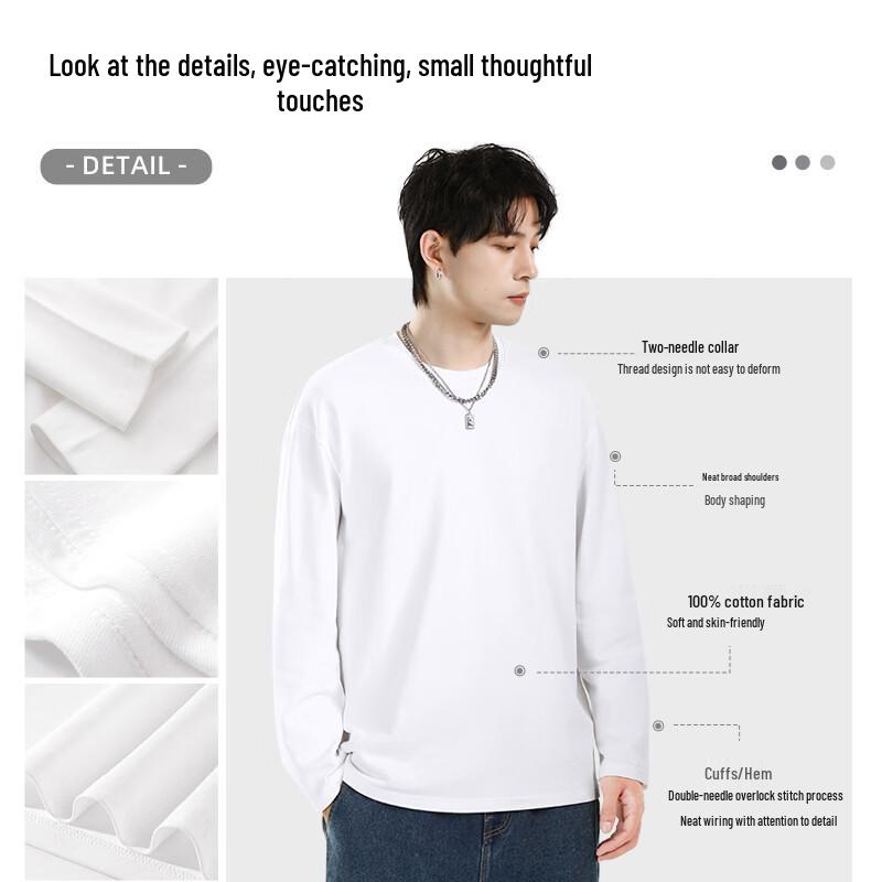 JEANSWEST LIFE Men's Letter Print Cotton Long Sleeve T-Shirt