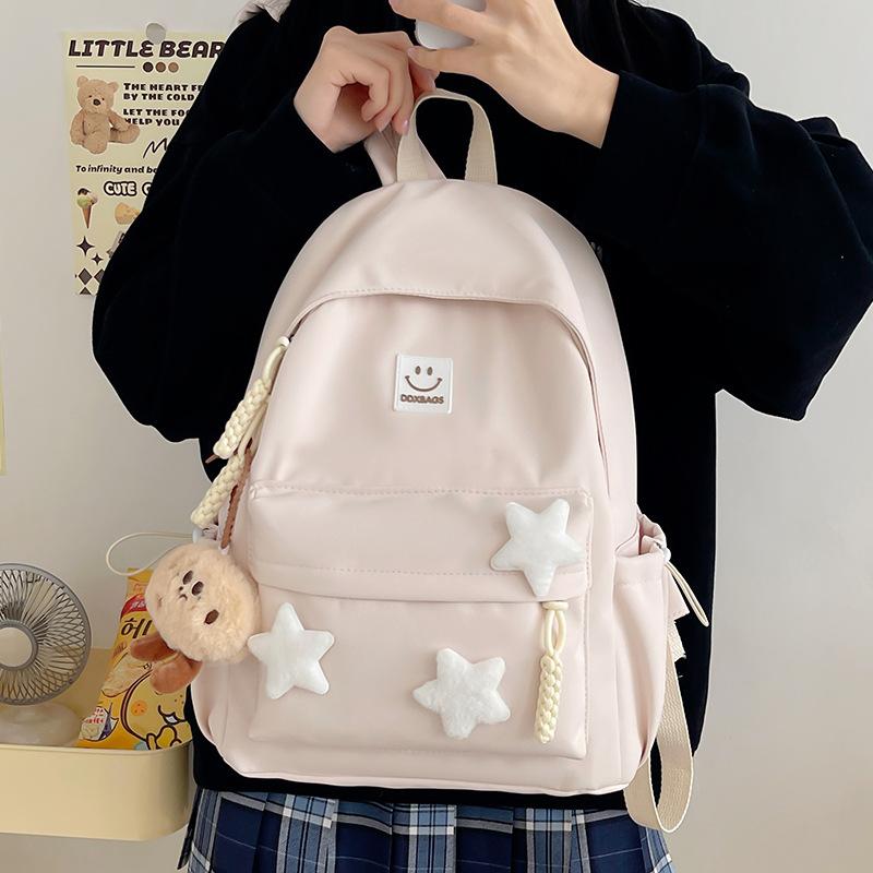 Ladies Schoolbag Cute Star College Student Travel Backpack Simple And Versatile High School Student Backpack