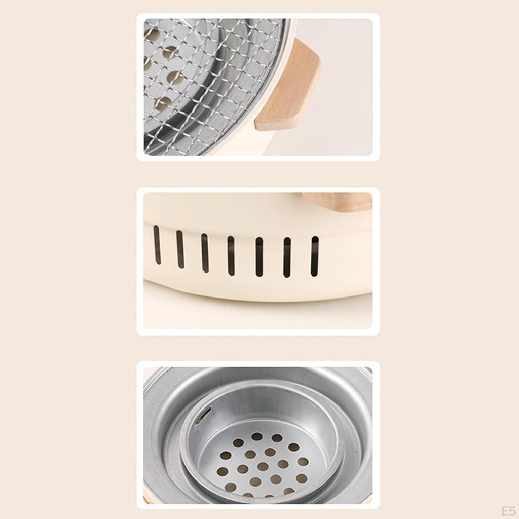 Camping Grill Wood Burner Multipurpose Tea Fire Meat Steak Grilling for Hiking Beach