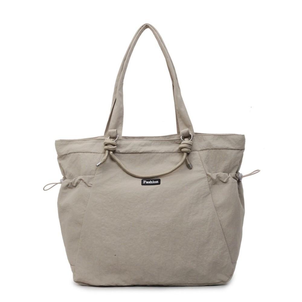 Large Capacity Women's Totes Bag Solid Color Commuting Handbag Fashion Nylon Shoulder Bag  Girls