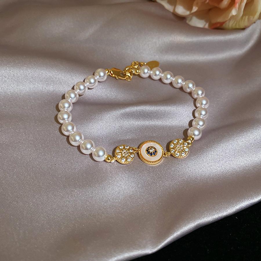 French temperament cold wind zircon star pearl bracelet light luxury bracelet sweet versatile jewelry