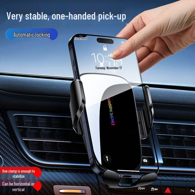 Universal Anti-Shake Car Phone Holder with Smart Sensor & Air Vent Clip