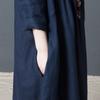 Loose Plus Size Women's Linen Solid Color Dress