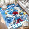 Custom Name Personalized Blue Smurfs Print Carpet, Versatile Home Decor Rug, for Playroom, Apartment, Balcony, Entryway, Hallway Gift