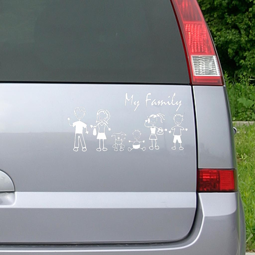 Familienauto Aufkleber Familie Aufkleber Für Auto Fensterscheiben My-Family Strichmännchen Familie Stoßstange Aufkleber Für Auto LKW