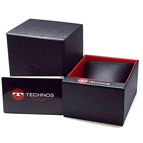 TECHNOS Women's Elegant Ceramic Watch with Black Dial and Silver Combination Heart Bracelet Set (TSL906TB-SET)