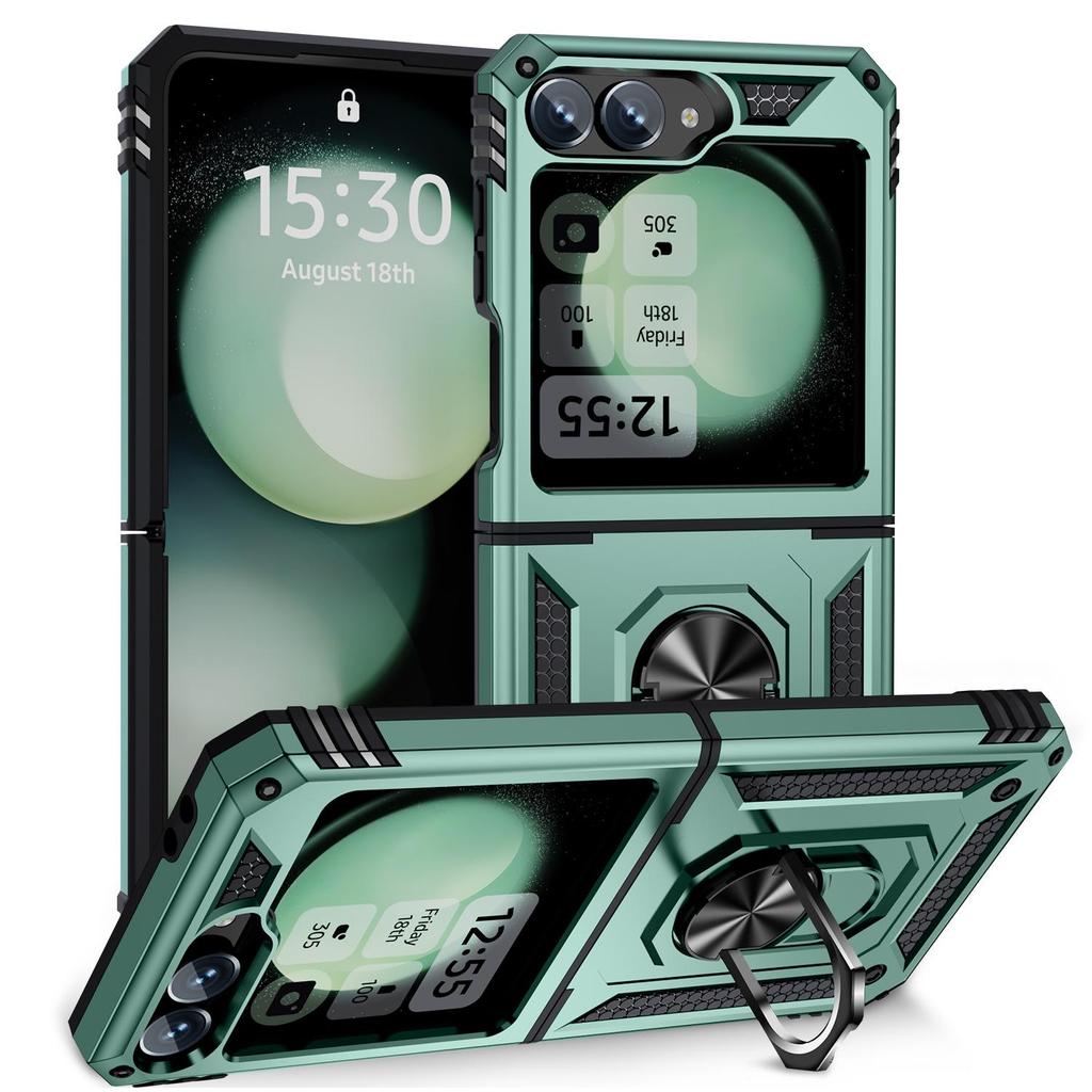 Samsung Z Flip6/7 Voják Anti-drop Magnetický kryt telefonu s krytem se stojánkem