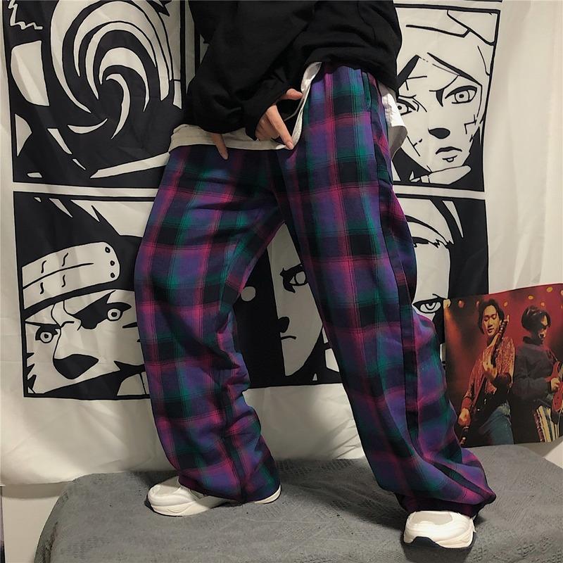 Buy Plaid Pants Women Street Style 
