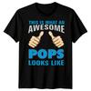 Mens Awesome Pops Funny Fathers Day T-Shirt Tee Best Dad Ever Papa Life Daddy#FD