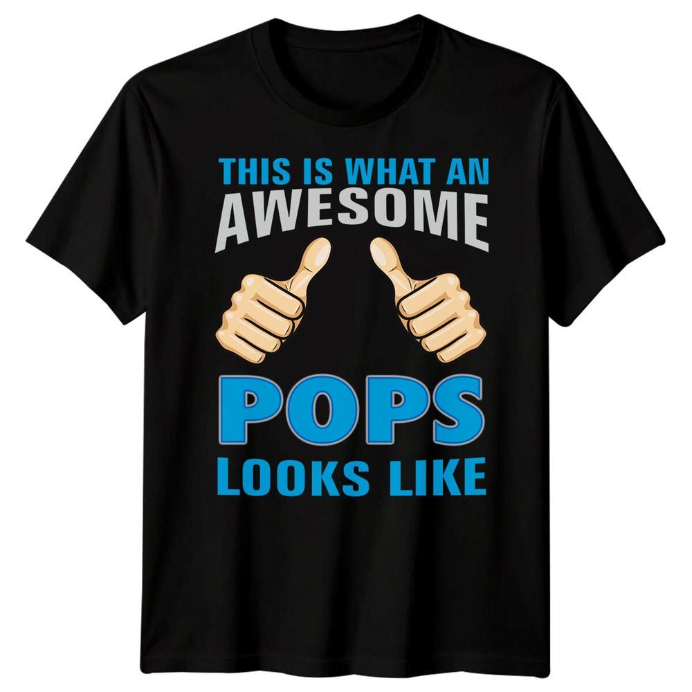 

Mens Awesome Pops Funny Fathers Day T-Shirt Tee Best Dad Ever Papa Life Daddy#FD 3XL