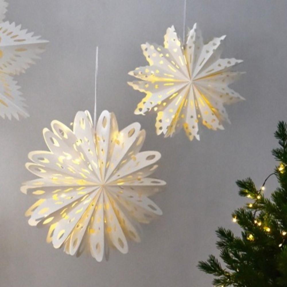 3D Hollow Out Star Paper Lantern White Star Hanging Ornaments  New Year Decor