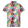 Schokoladen Donuts Kekse 3D Druck Hemd Für Männer Sommer Hawaiianische Hemden Oberteile Street Revers Aloha Bluse Knopf Kurzarm