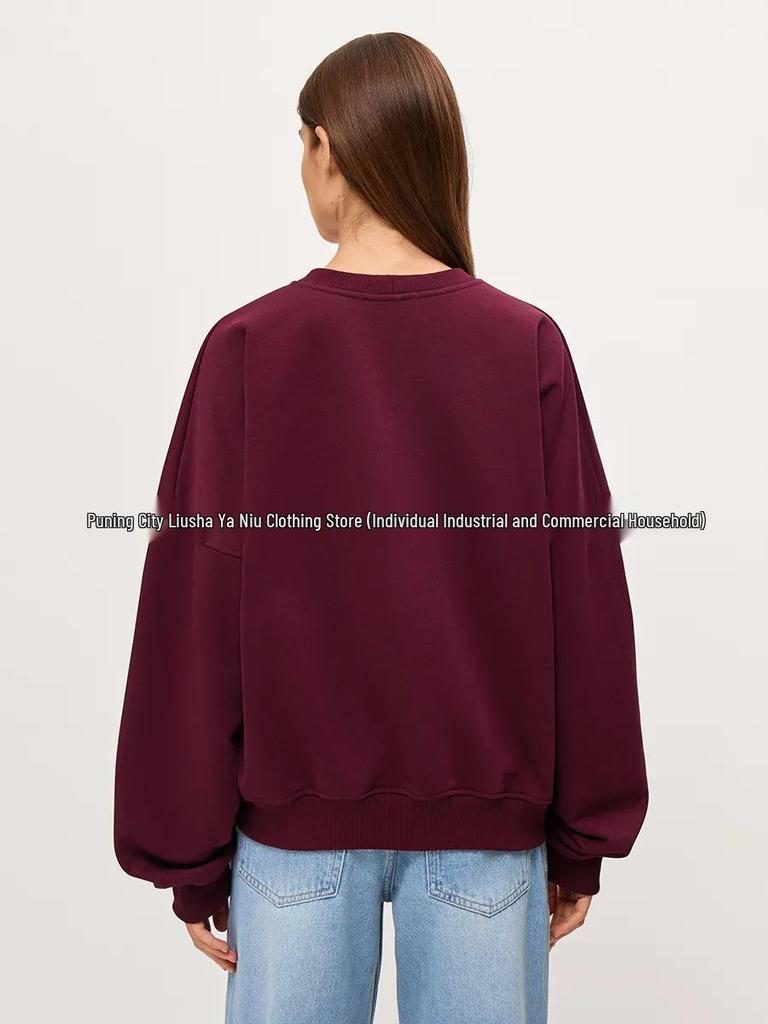 Retro American Style Thickened Round Neck Pullover Hoodie - Hip-Hop Inspired