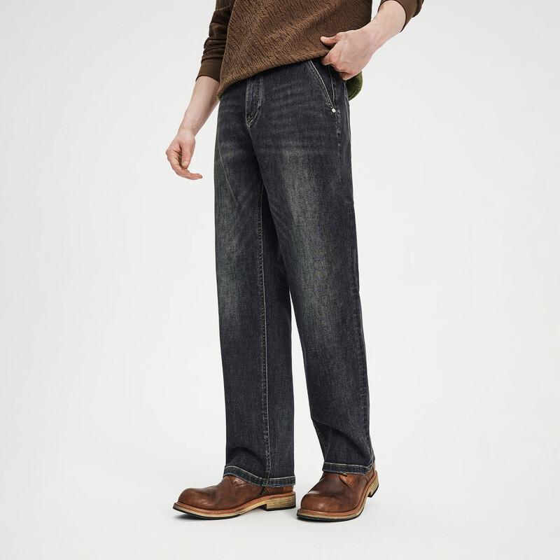 NVG·YOUNG Men's Retro Washed Loose Straight Jeans