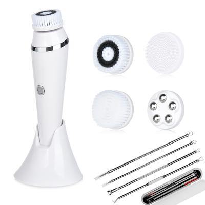 4 In 1 Electric Facial Cleansing Brush Sonic Waterproof Rotate Rechargeable Face Cleaning Tool Pore Cleaner Facial Skin Machine