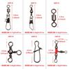 140Pcs Fishing Swivel Snaps Kit Ball Bearing Swivel Snap Barrel 3 Way Triple Swivel Connector Clips Beads Fishing Accessories