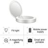 Portable Mini LED Light Tri-fold Illuminating Folding Power Bank Makeup Mirror