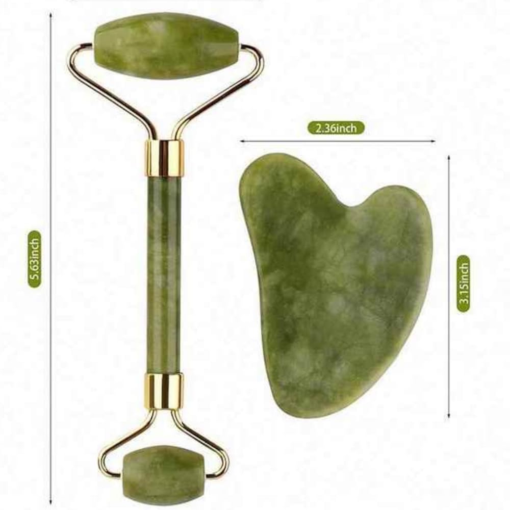 Jade Roller for Face In Professional Salon Quality Jade Face Roller Face Massager for Wrinkles, Fine Lines Under Eyes & Puffiness Anti Aging Jade